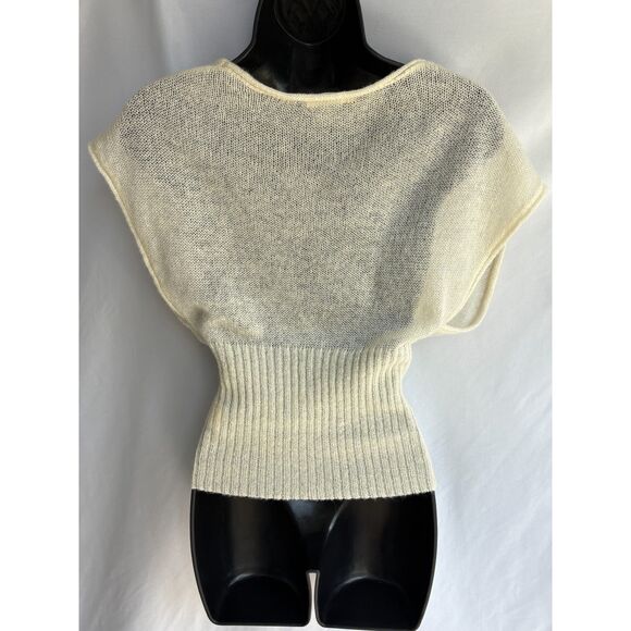 Vintage Old Navy Mohair Blend Y2K Sweater Top Vest Size S Classy Natural Minimal - Picture 5 of 9